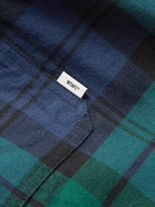 WTAPS - Logo-Appliquéd Checked Cotton-Flannel Shirt - Green