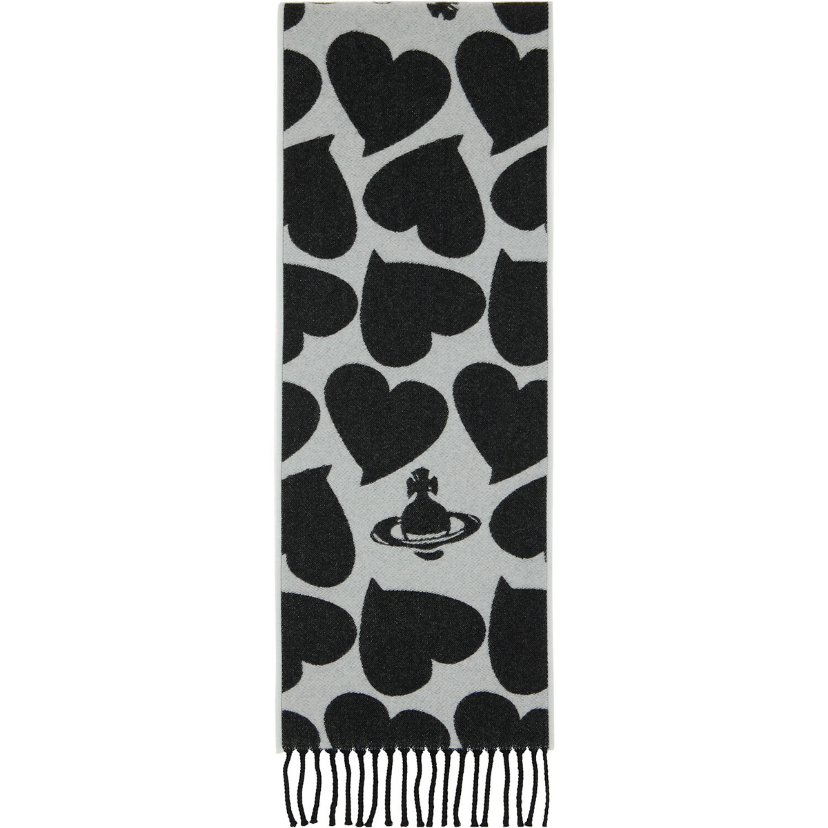 Vivienne Westwood Black & Gray Thin Scarf