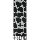 Vivienne Westwood Black & Gray Thin Scarf