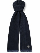 Stone Island - Two-Tone Logo-Appliquéd Ribbed Wool Scarf