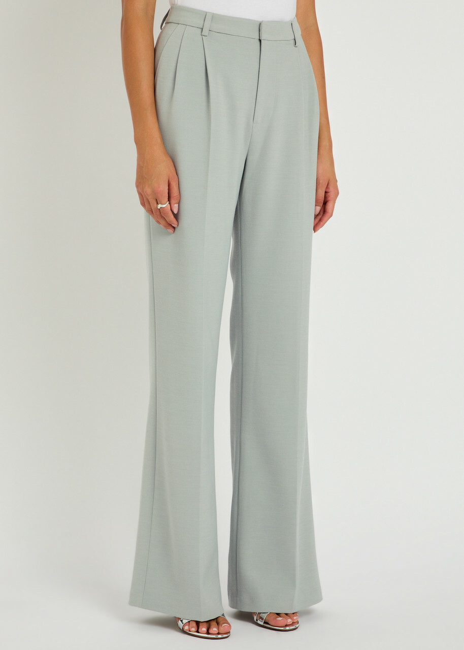 Huishan Zhang Lucian Pleated Wide-leg Woven Trousers Grey