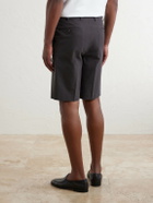 De Petrillo - Straight-Leg Cotton-Seersucker Shorts - Brown