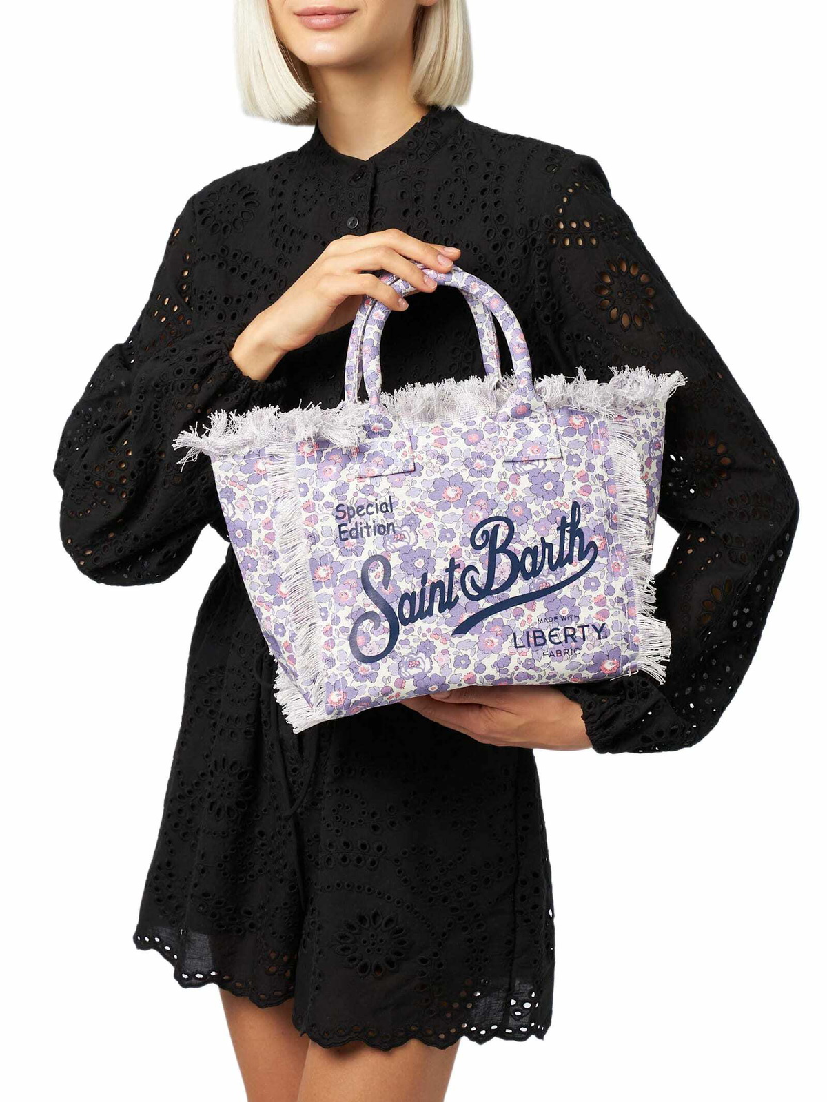 MC2 Saint Barth Betsy Cotton Canvas Colette Liberty Handbag |made With Liberty Fabric