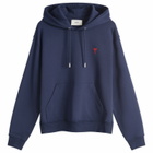 AMI Paris Men's Ami De Coeur Hoodie in Night Blue