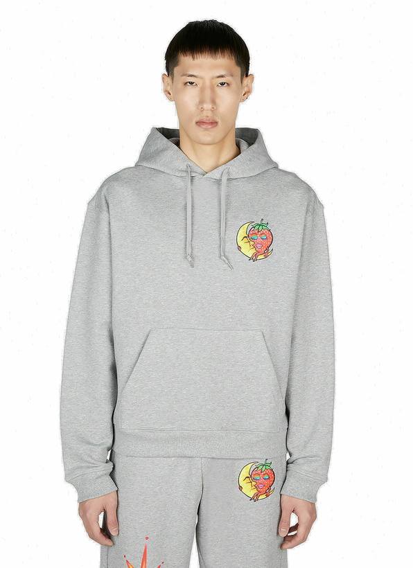 Photo: Sky High Farm Workwear - Printed Hooded Sweatshirt in Grey