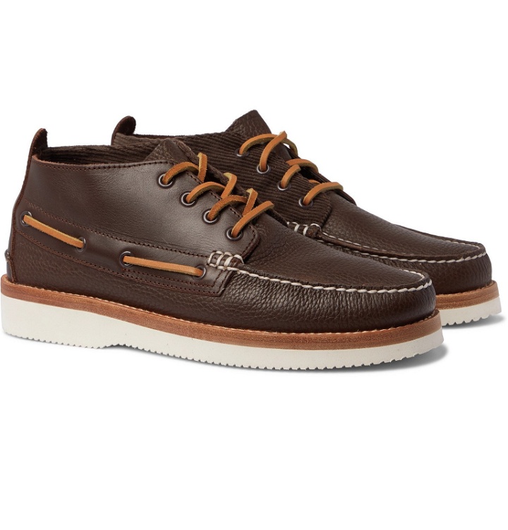 Photo: Sperry - Cloud Authentic Original Corduroy-Trimmed Leather Chukka Boots - Brown