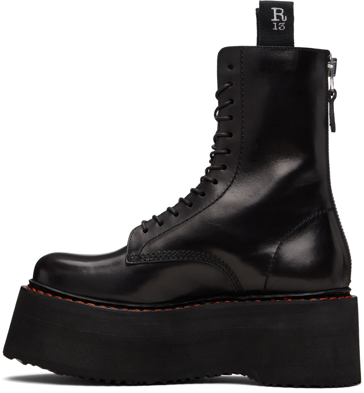 R13 Black Double Stack Boots