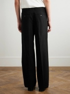 CELINE - Straight-Leg Pleated Cotton-Twill Trousers - Black