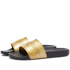 Givenchy Men's Tonal Logo Slide Sandal in Black/Gold