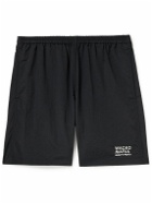 Wacko Maria - Straight-Leg Logo-Print Shell Drawstring Shorts - Black