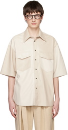 Nanushka Beige Rens Vegan Leather Shirt