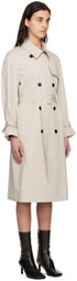 Theory Beige Double-Breasted Trench Coat