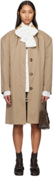 Meryll Rogge Beige Cotton Coating Mac Coat