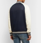 Nudie Jeans - Mark Reversible Logo-Print Cotton and Tencel-Blend Bomber Jacket - Navy