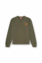 Diesel Sweatshirt with embroidery and flock print - Sweaters Mens in Green