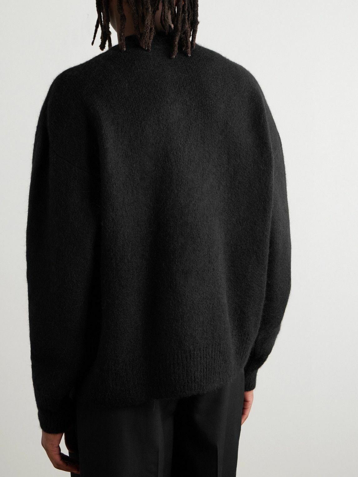 Simone Rocha - Crystal-Embellished Textured-Knit Sweater - Black