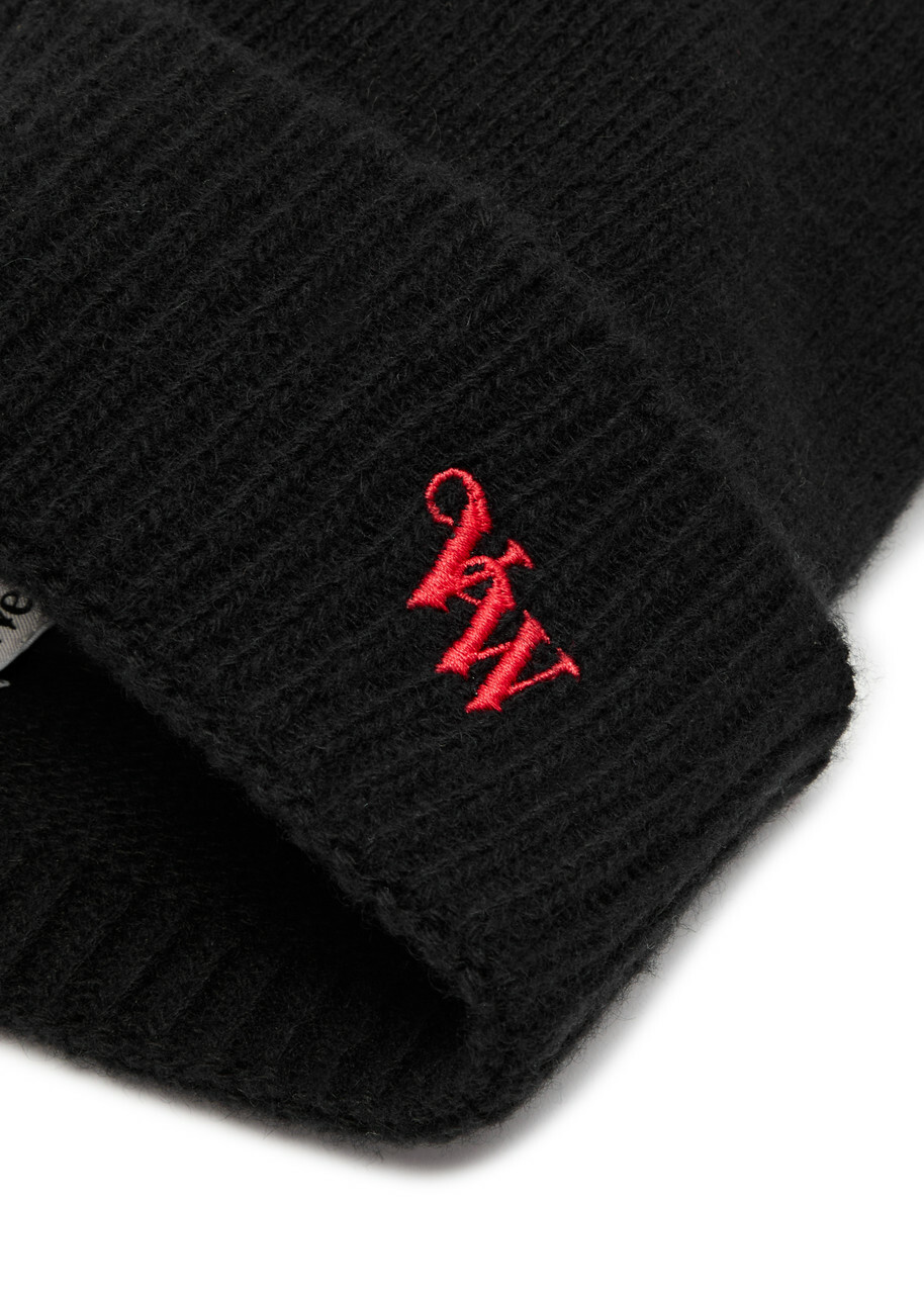 Vivienne Westwood Logo-embroidered Cashmere Beanie - Black - One
