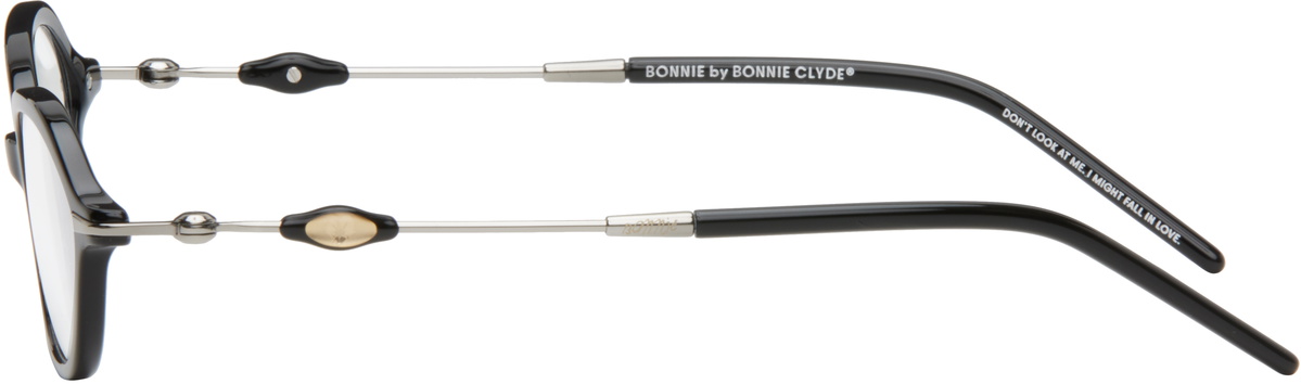 BONNIE CLYDE Black & Silver Nisa Glasses