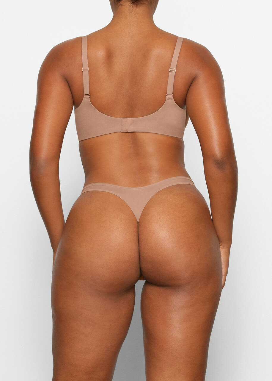 Skims Unlined Stretch-jersey Demi bra Light Brown