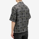 AMIRI Men's Charm Check Silk Vacation Shirt in Black