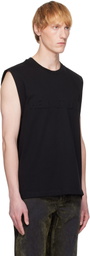 Helmut Lang Black Embossed Logo Tank Top