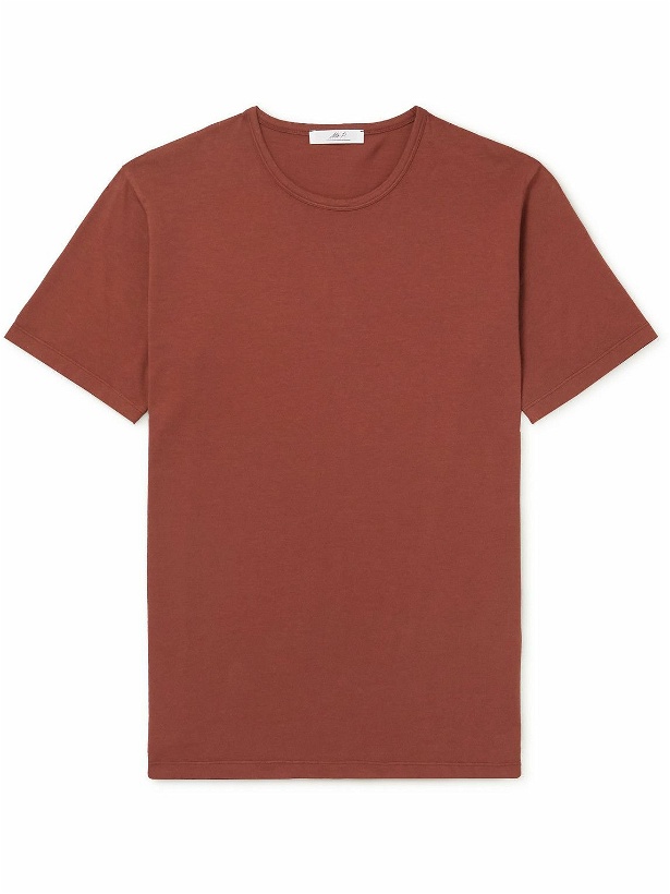 Photo: Mr P. - Garment-Dyed Organic Cotton-Jersey T-Shirt - Burgundy