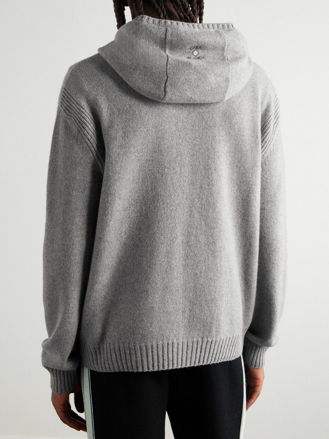 Casablanca - Cashmere and Wool-Blend Zip-Up Hoodie - Gray