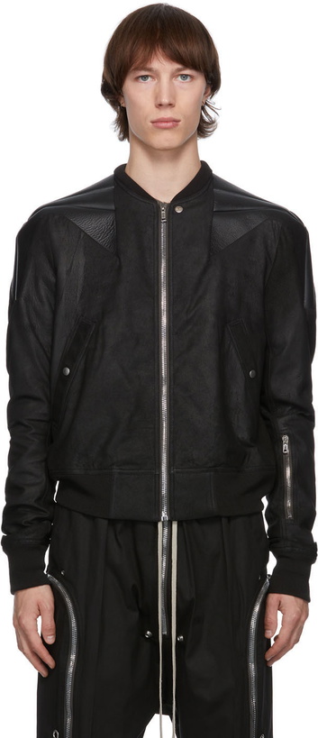 Photo: Rick Owens Black Leather Flight Jacket