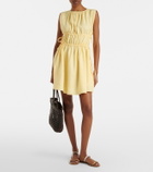 Asceno Como gathered linen minidress