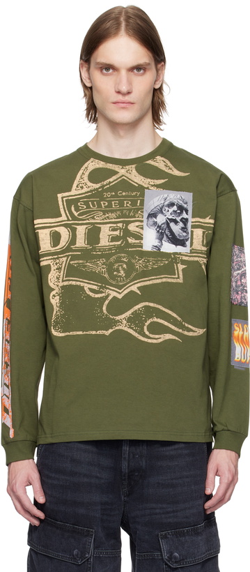 Photo: Diesel Green T-Boxt-Ls-Slits-R5 T-shirt