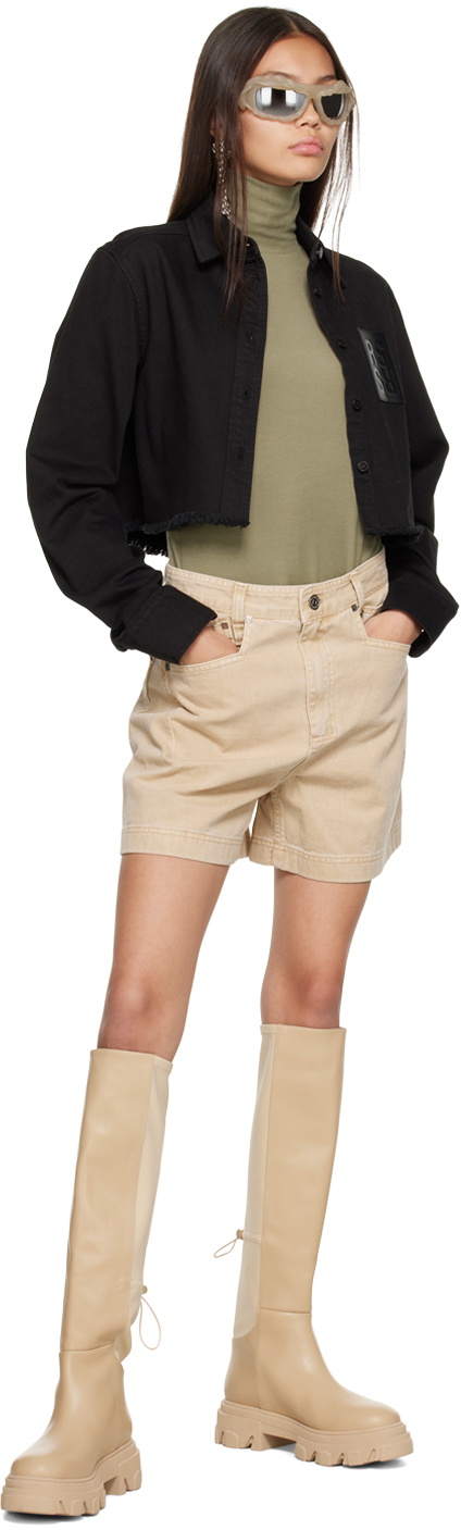 Wooyoungmi Beige Dart Denim Shorts Wooyoungmi 7300