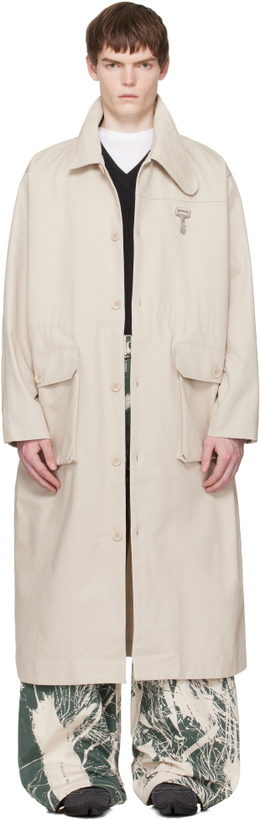 Photo: Reese Cooper Beige Cotton Herringbone Overcoat