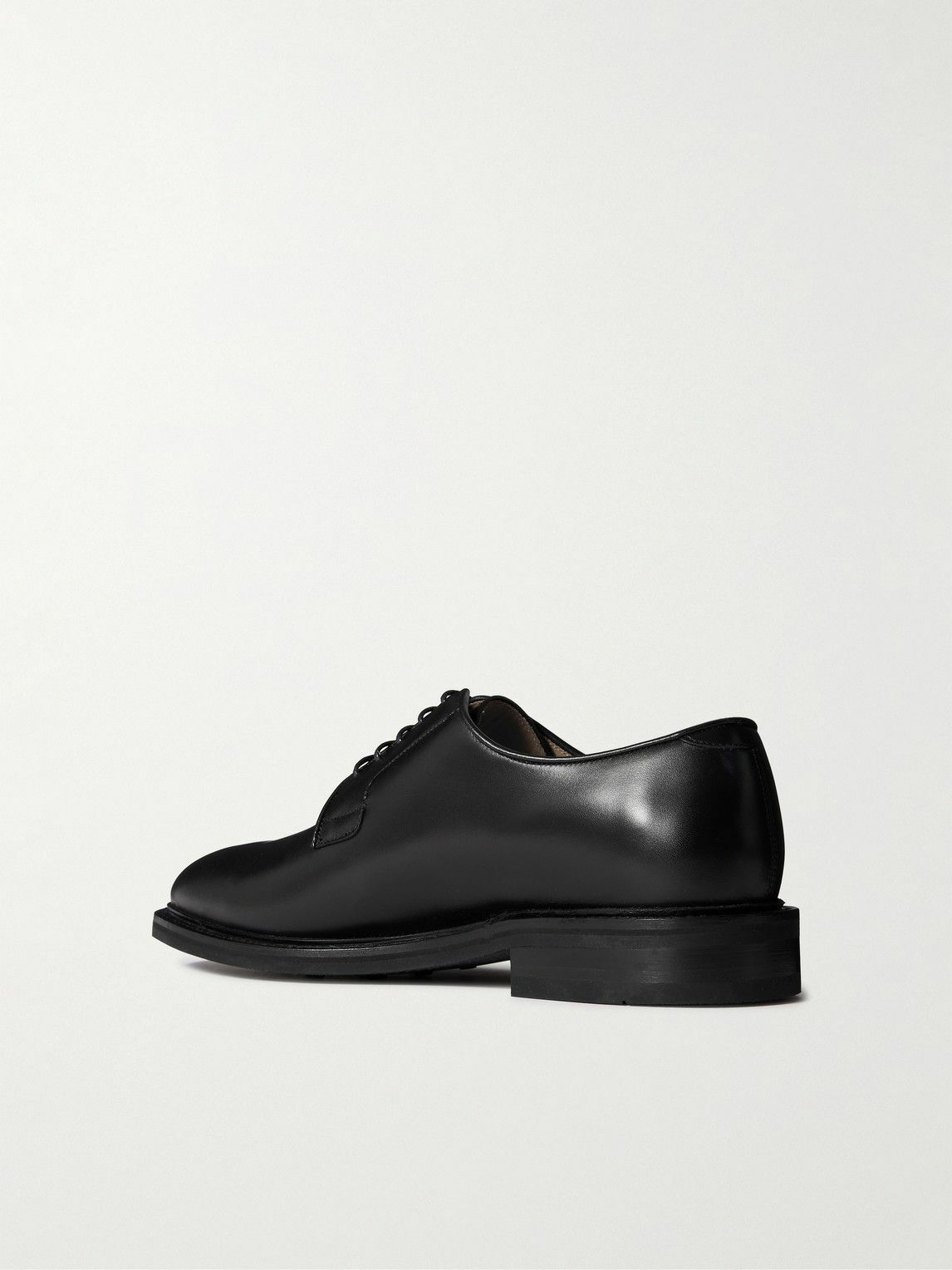 MORJAS - The Plain Toe Leather Derby Shoes - Black