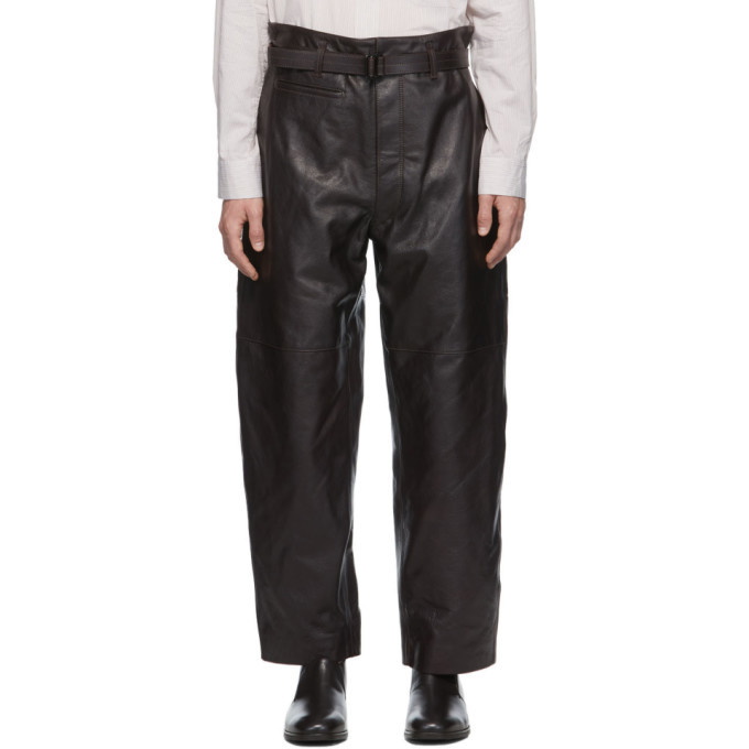Photo: Lemaire Brown Leather Military Trousers