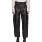 Lemaire Brown Leather Military Trousers