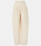 Posse Lucille pinstripe linen barrel-leg pants
