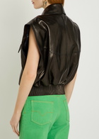 Versace Floridiana Calf Leather Vest Black