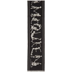 Alexander McQueen Black and Off-White Dancing Skeleton Scarf