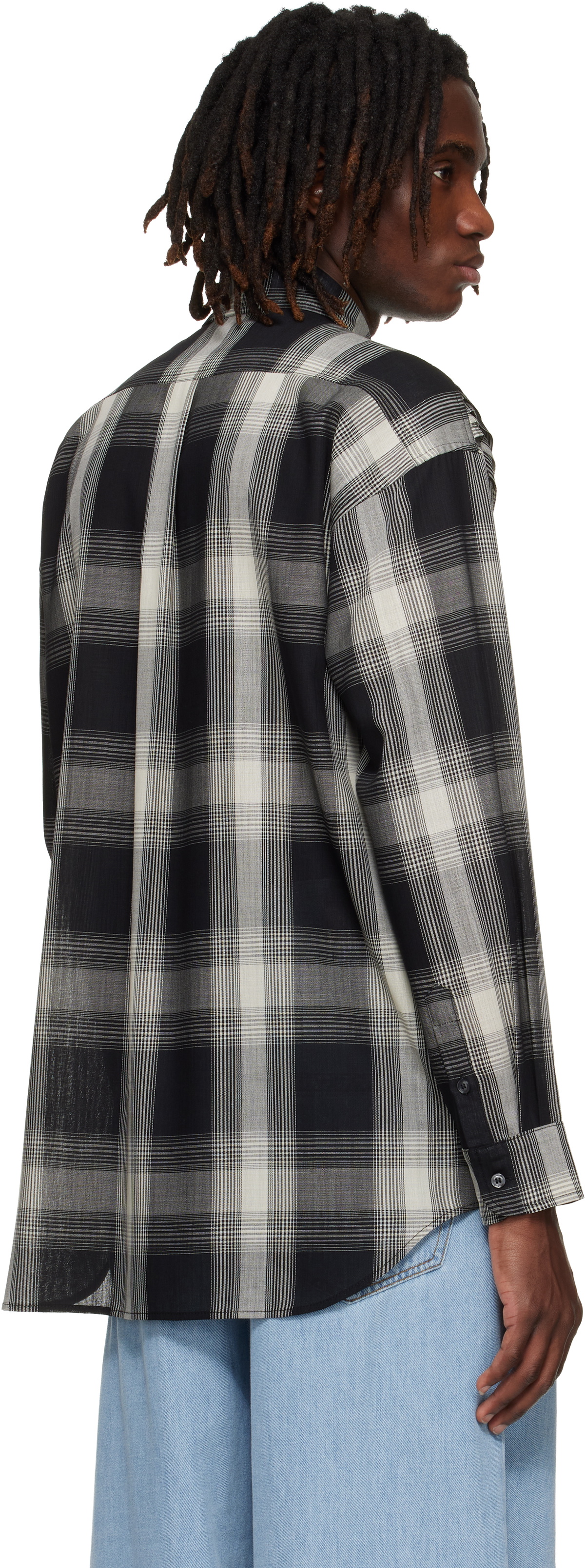 Stefan Cooke Black & Off-White Chevron Shirt