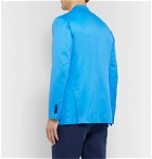Kiton - Turquoise Slim-Fit Unstructured Cotton and Linen-Blend Blazer - Blue