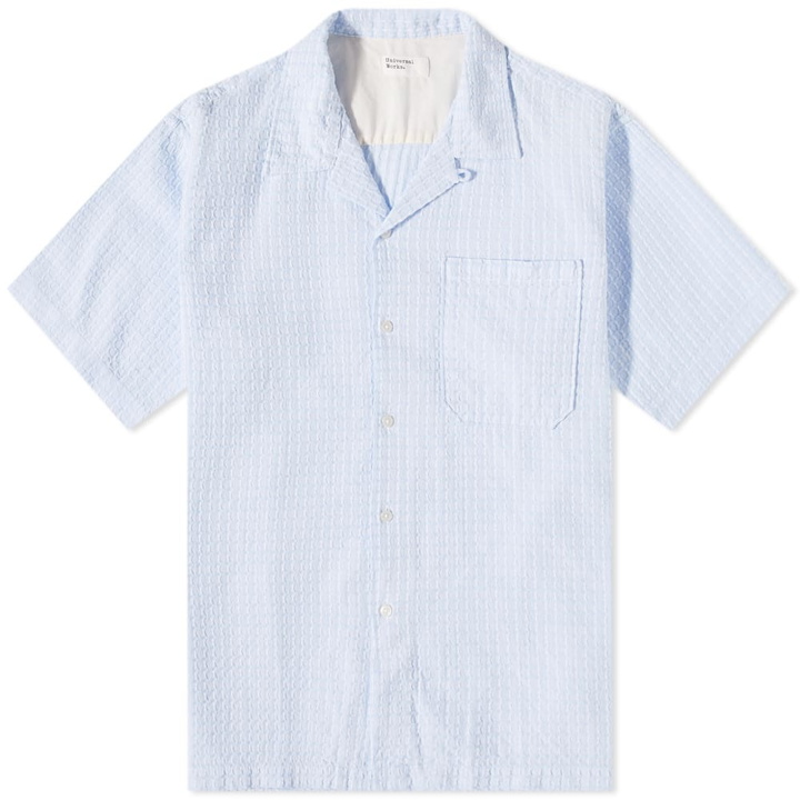 Photo: Universal Works Men's Delos Camp Shirt in Sky