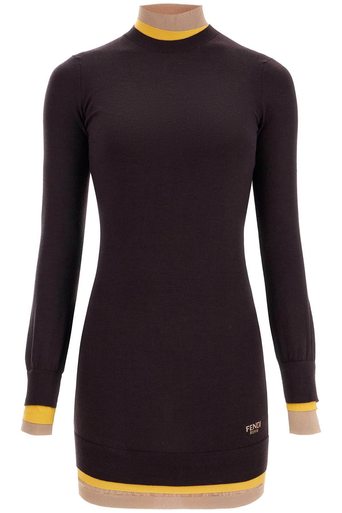 Contrasting Edges Black Long-Sleeve Dress Contrasting Edges Black Long-Sleeve Dress