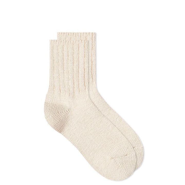 Photo: RoToTo Low Gauge Slub Ankle Sock in Ecru