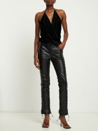 PETAR PETROV - Laced Low Waist Leather Pants