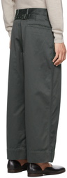 Lemaire Green Cropped Large Trousers