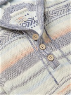 FAHERTY - Cove Organic Cotton-Jacquard Hooded Sweater - Blue