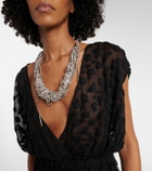 Dries Van Noten Polka-dot cotton-blend tiered midi dress