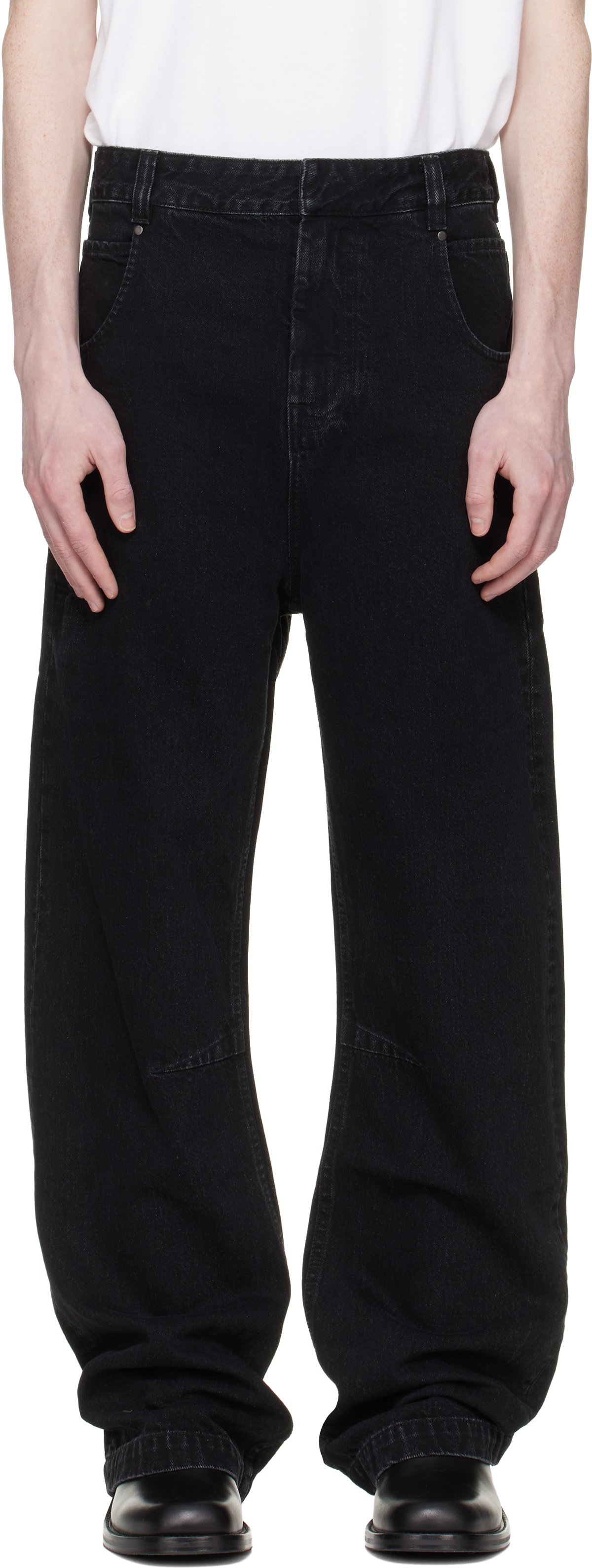 Entire Studios Black Heavy Denim Cargo Pants Entire Studios