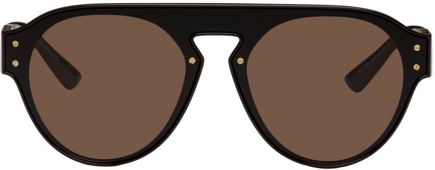 Versace Brown 'La Greca' Sunglasses Versace