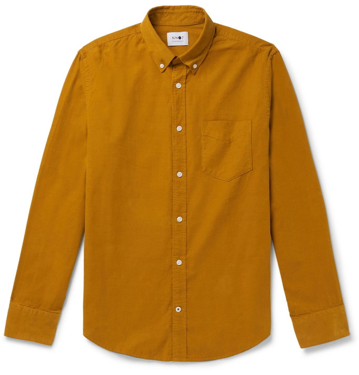 Photo: NN07 - Levon Button-Down Collar Cotton-Corduroy Shirt - Yellow